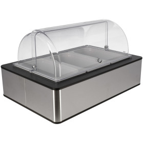 Kühlvitrine Fundale anthrazit 10 cm Melamin weiß 3 x 1/3