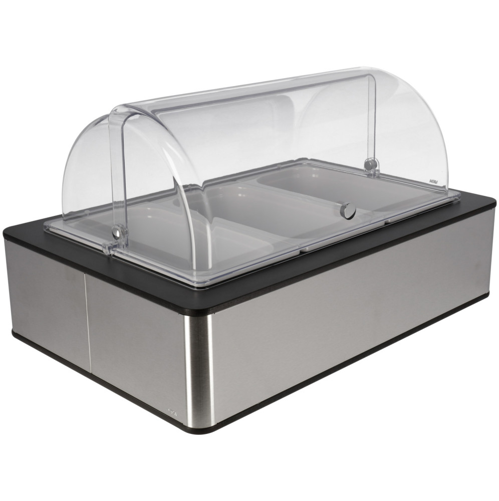 Vitrină frigorifică Fundale anthrazit 10 cm melamină albă 3 x 1/3